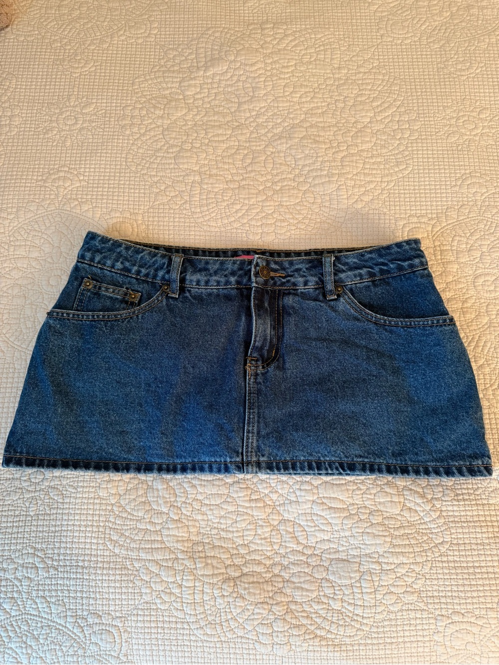 Edikted Dark Blue Denim Mini Skirt